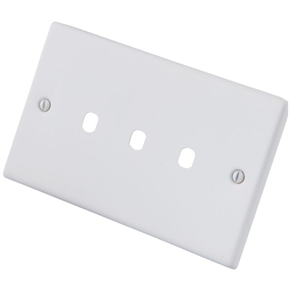 White 3 Gang Dimmer Plate c/w Knob 6010-223