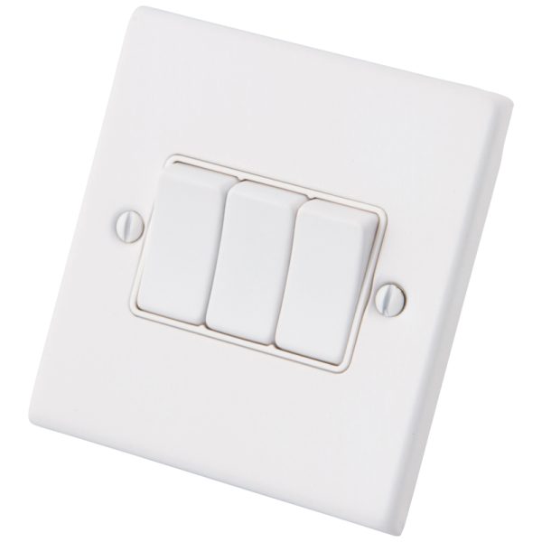 White 3 Gang 2 Way Switch 6011-004