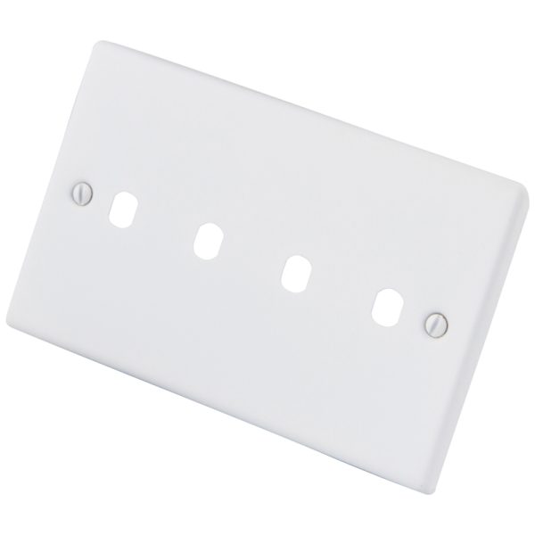 White 4 Gang Dimmer Plate c/w Knob 6010-224