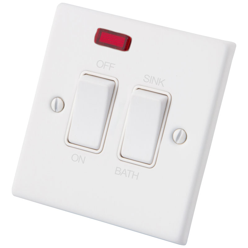 White Dual Immersion on/off switch 6011-056