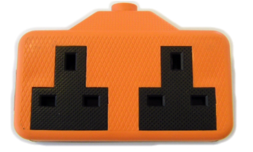 Plymouth 2 Gang 13 Amp Rubber Socket Block - Orange