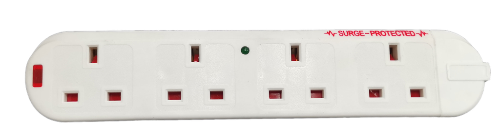 Plymouth 4 Gang 13 Amp Surge Block - White