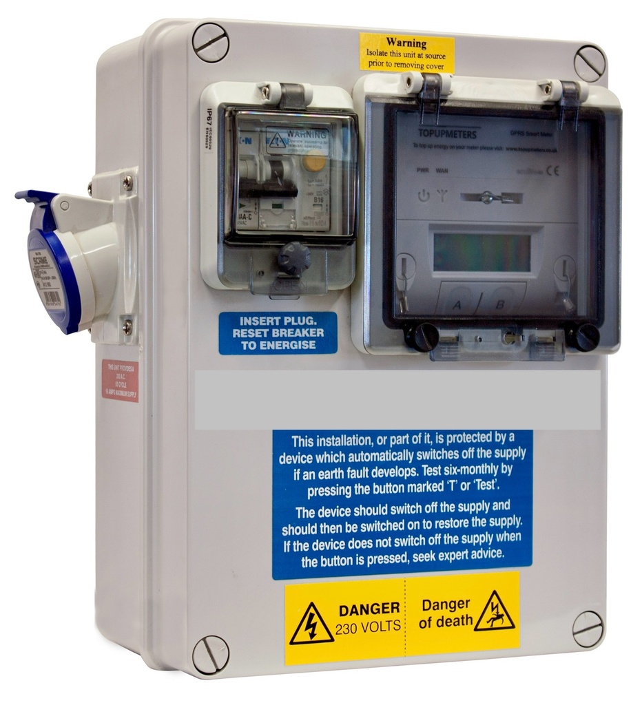 Emlite Online Meter Prewired in IP56 Enclosure ( Caravan Parks & Marinas )