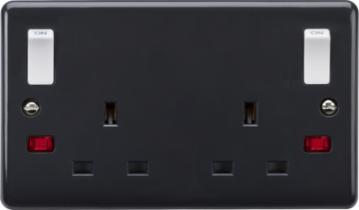 Iona Part M 13Amp 2 Gang Socket Switched c/w Neon