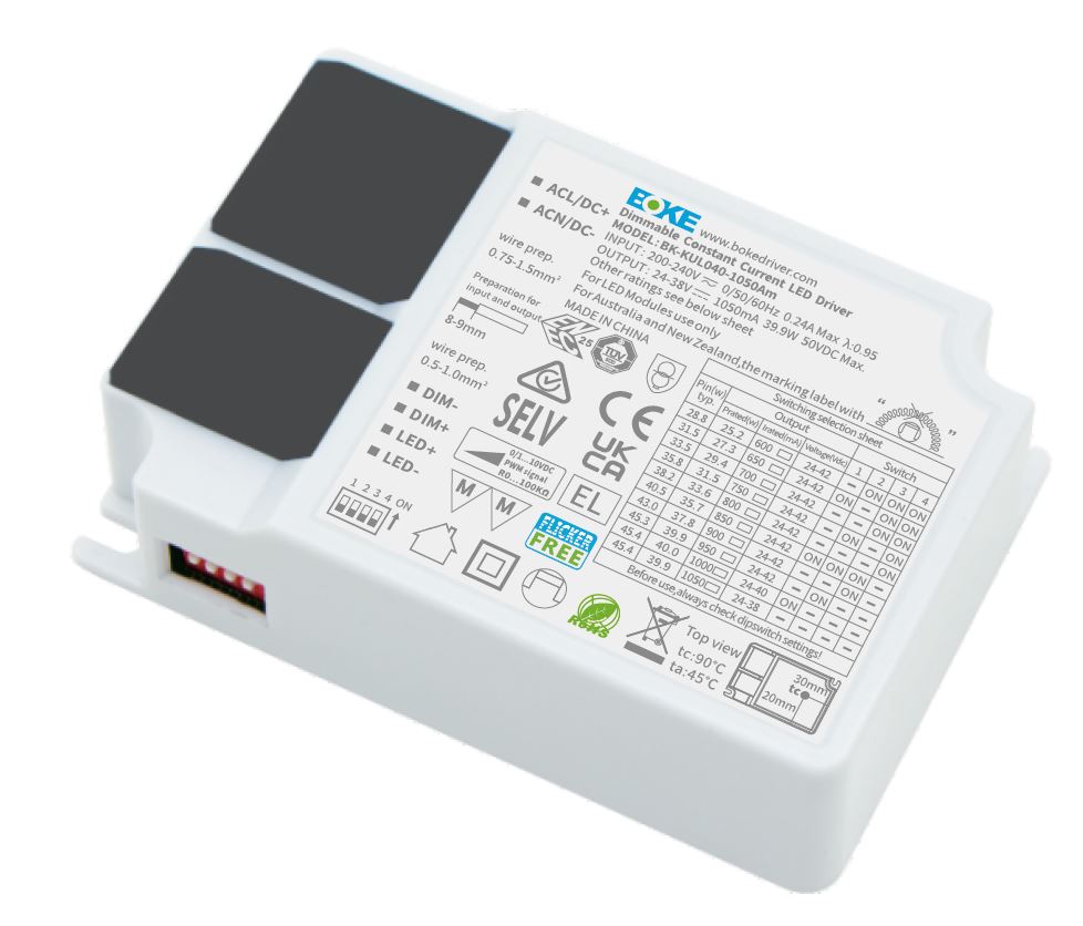 Boke 1-10v Dimmable LED Driver for 36W LED UGR19 Pane