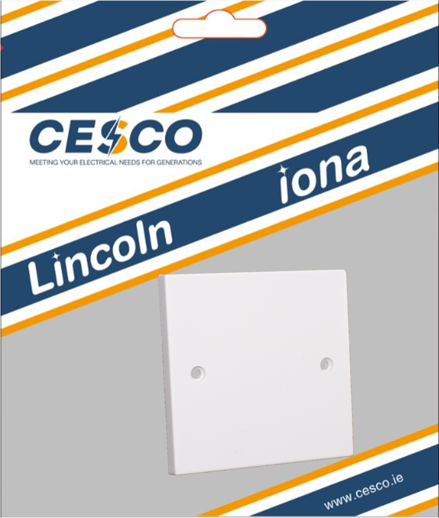 Lincoln 1 Gang Blank Plate Pre Packed