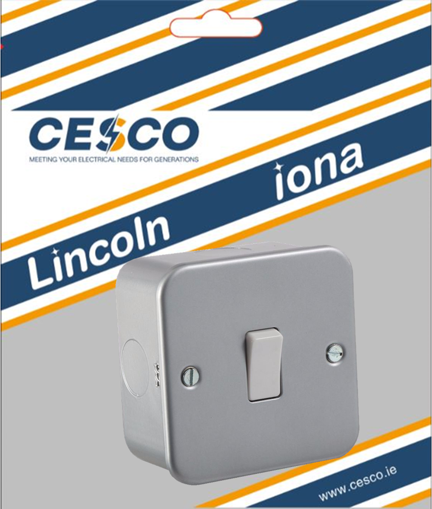 Metalclad 1 Gang 2 Way Switch Pre Packed