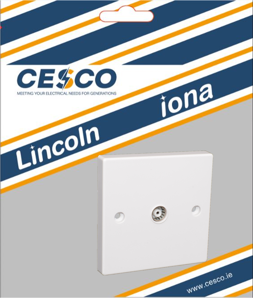 Lincoln Single Standard T V Outlet Socket Pre Packed