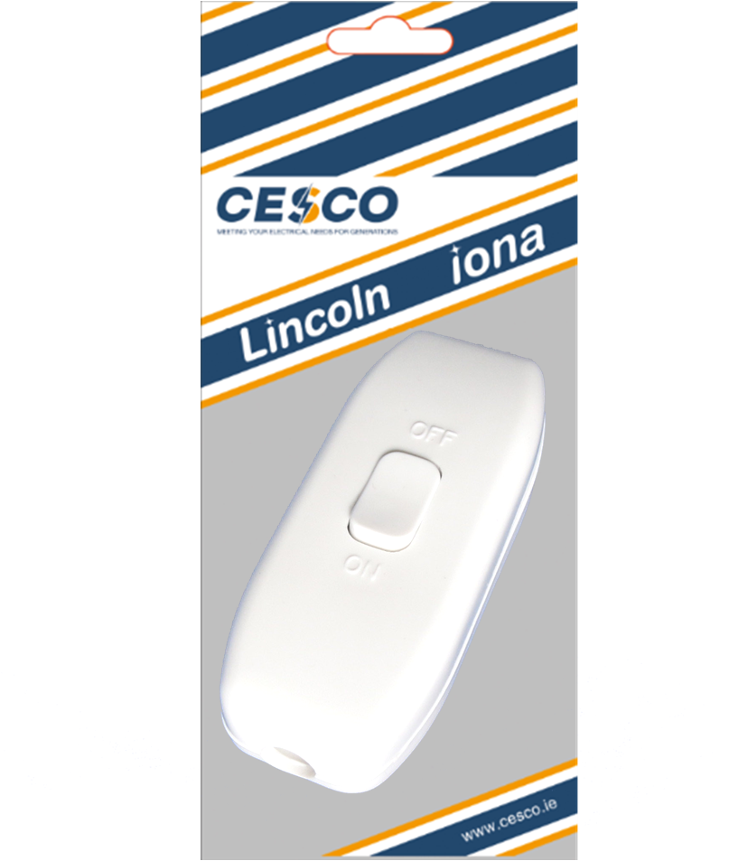 Lincoln 6 Amp In Line Switch White Pre Packed
