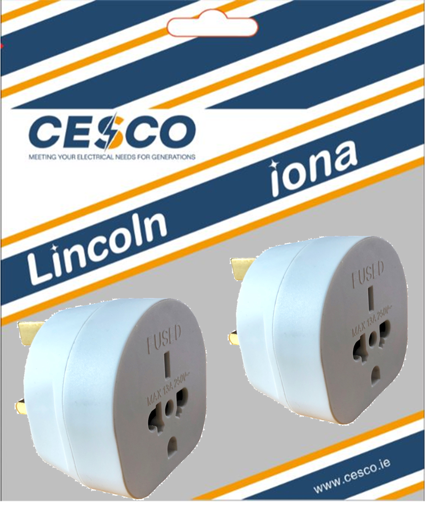 Lincoln 13 Amp European Travel Adaptor (For use he