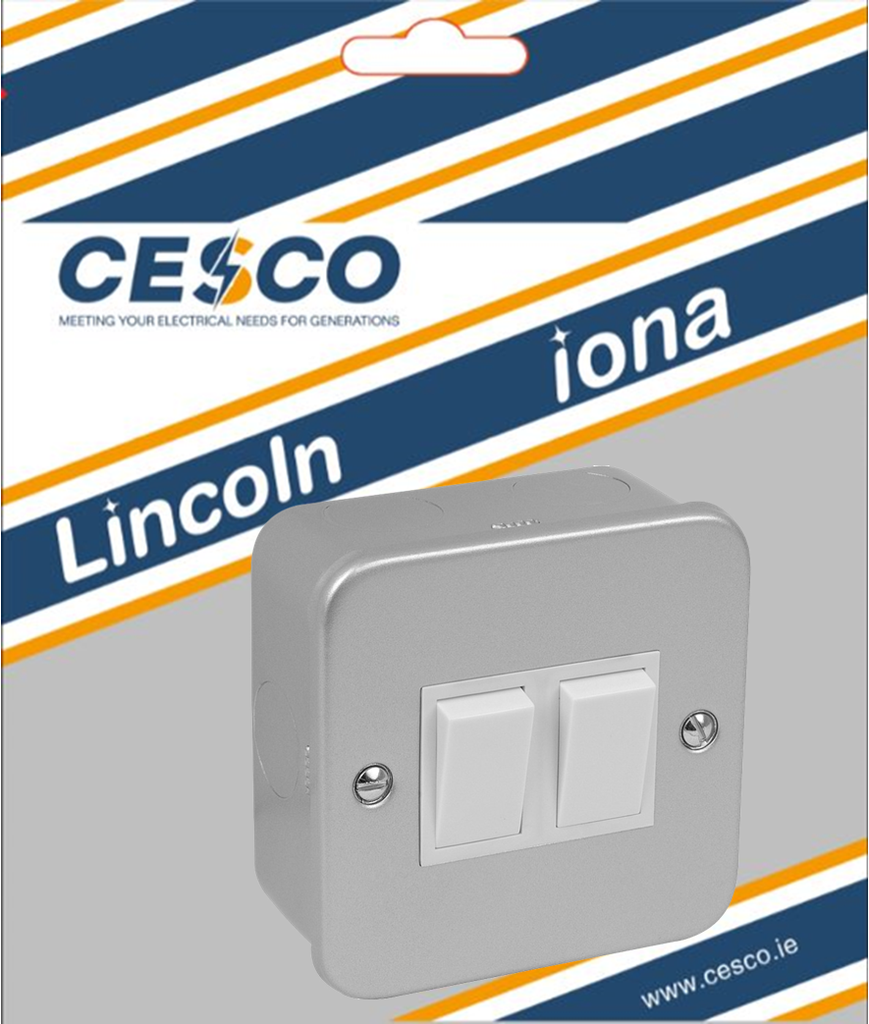 Metalclad 2 Gang 2 Way Switch Pre Packed