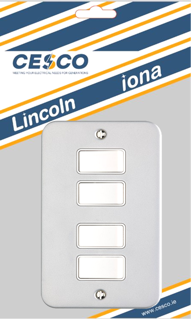 Metalclad 4 Gang 2 Way  Switch Pre Packed