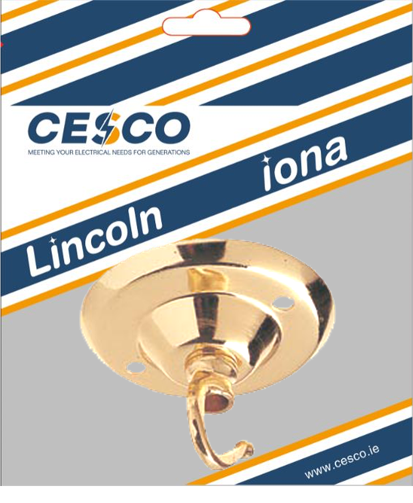 Cesco Brass Ceiling Hook Plate Pre Packed