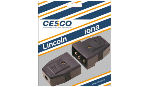 Lincoln 3 Pin 5 Amp Flex Connector Black Pre Packed