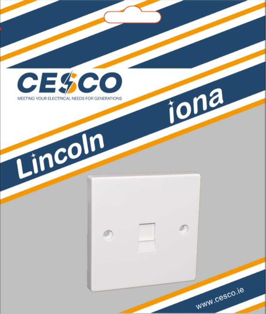 Lincoln 1 Gang RJ45 Data Socket Pre Packed