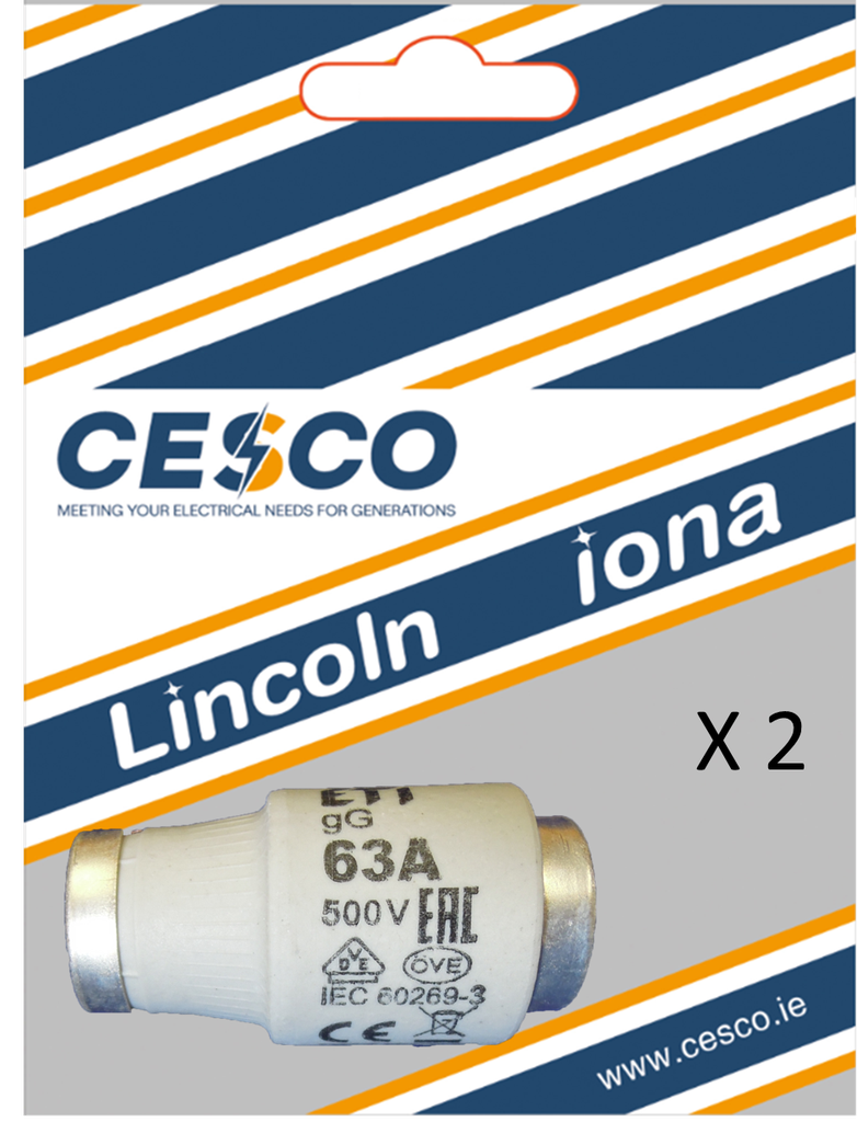Cesco 63 Amp 2 Pack DZII Fuse Pre Packed