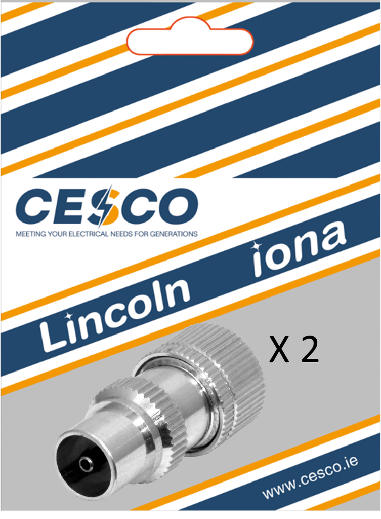 Cesco Metal 2 Pack TV Plug Pre Packed