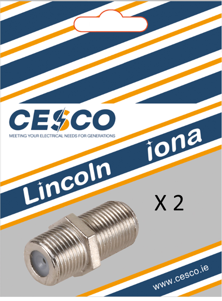 Cesco Threaded Female F Coupler - 2 Pk Pre Packed