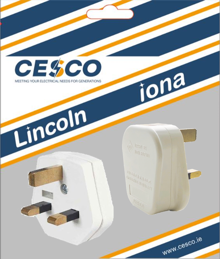 Lincoln 13 Amp IS401 3 Pin Plug Top Pack of 2 Pre Packed