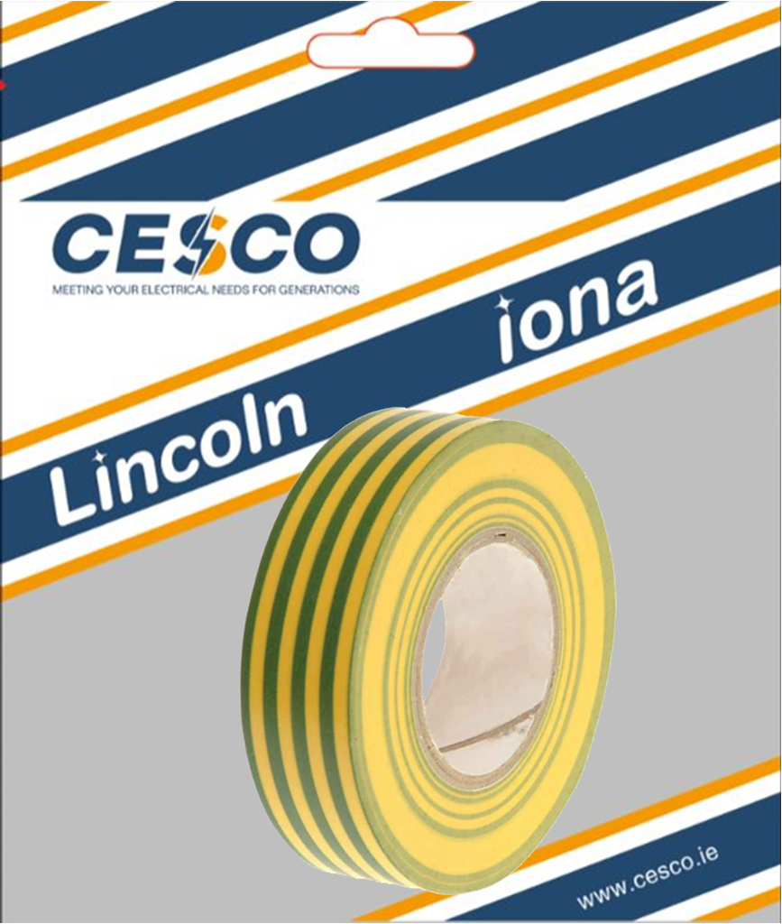 Lancaster 19mm X 20 Meter Green/Yellow Insulating Tape Pre Packed