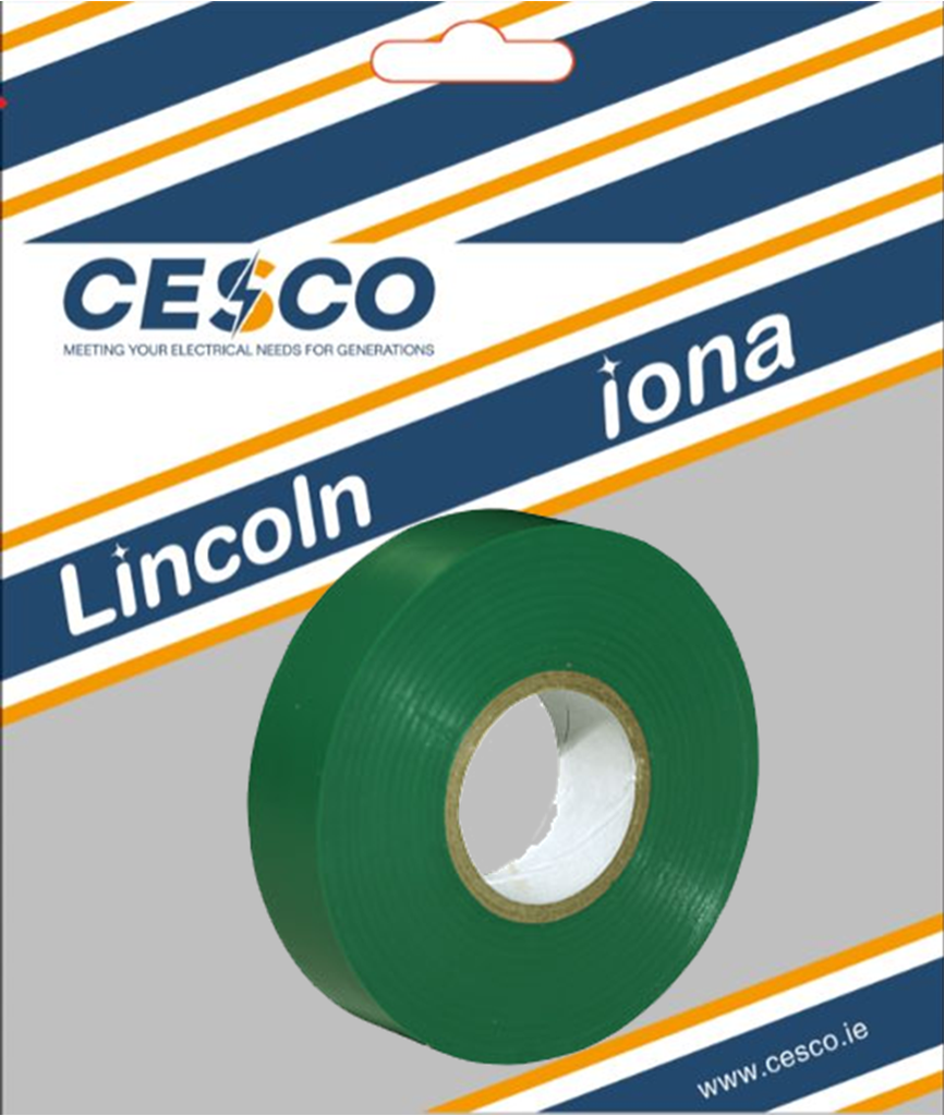 Lancaster 19mm X 20 Metre Green Insulating Tape Pre Packed