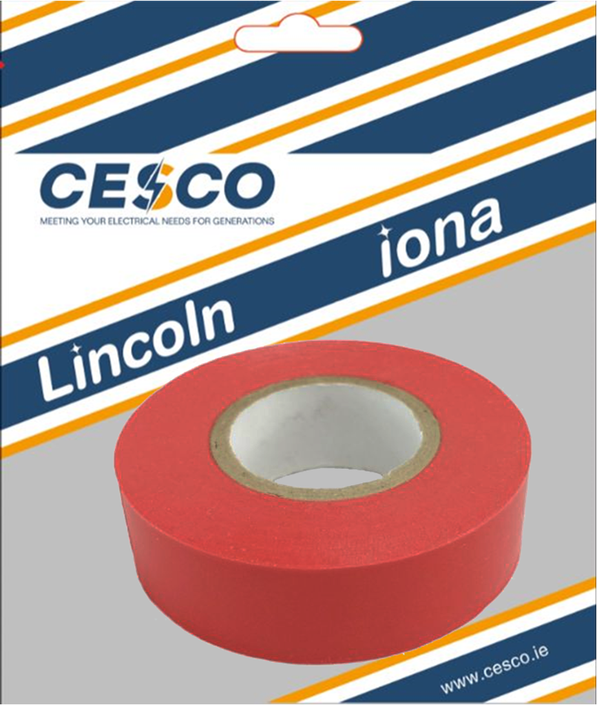 Lancaster 19mm X 20 Metre Red Insulating Tape Pre Packed