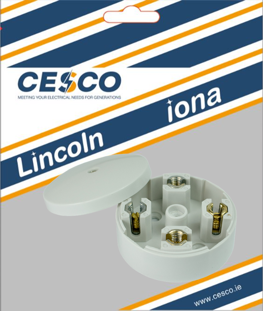 Lincoln 20A 4 Terminal Selective Entry White Junction Box