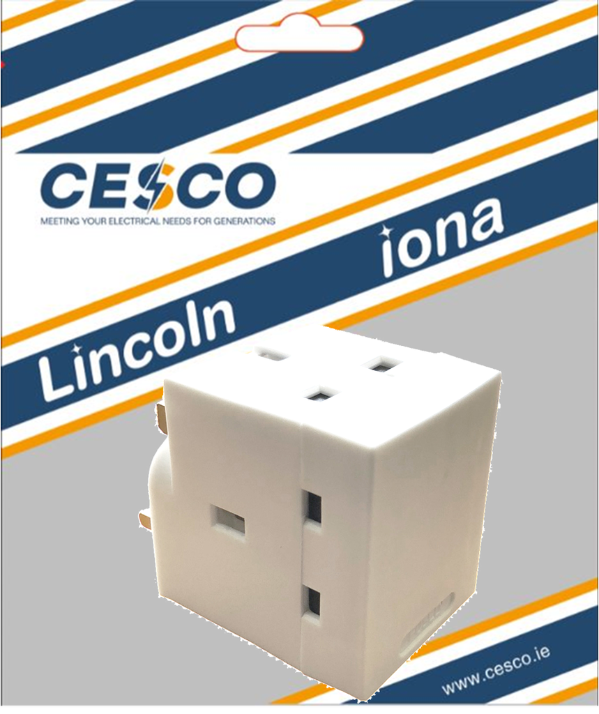 Lincoln 13 Amp Fused 3 Way Multiplug Pre Packed