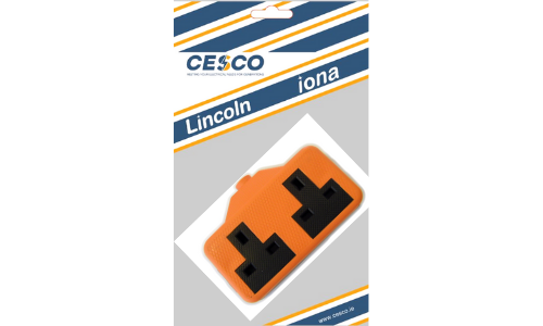 Plymouth 2 Gang 13 Amp Rubber Socket Block - Orange Pre Packed