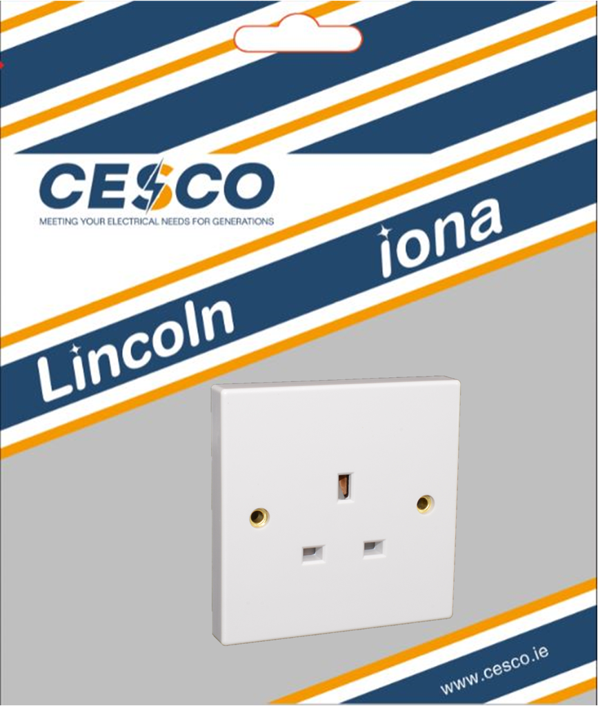 Lincoln 13 Amp 1 Gang Unswitched Socket Pre Packed