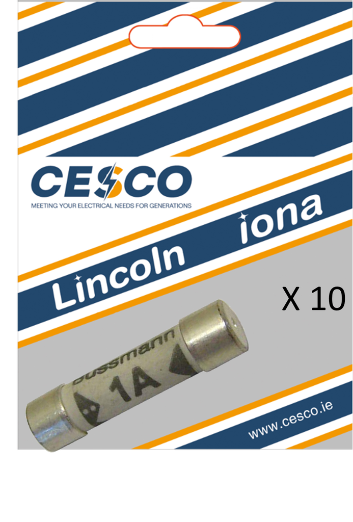 Cesco 1 Amp Shaver Adaptor Fuse 10 Pack Pre Packed