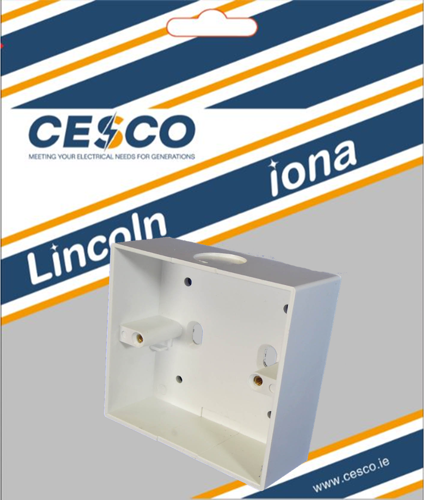 Lincoln Single 32mm Surface PVC Socket Box