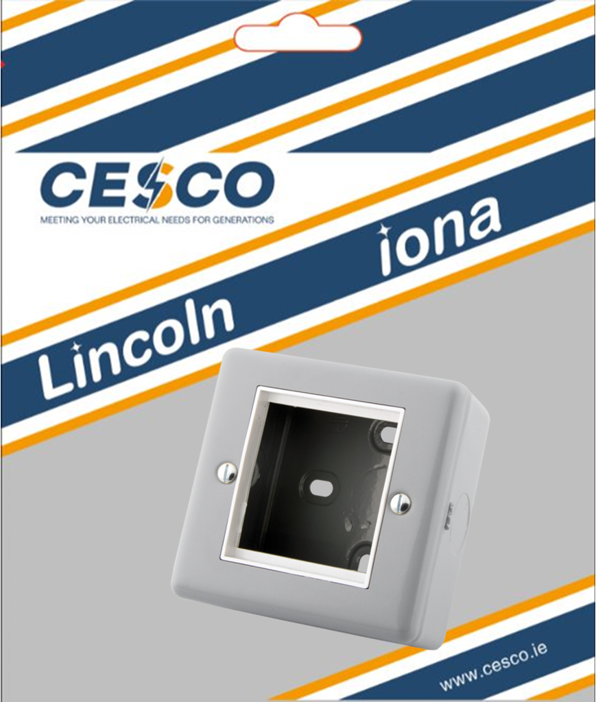 Metalclad 1 Gang Empty Box for 2 Standard Modules Pre Packed