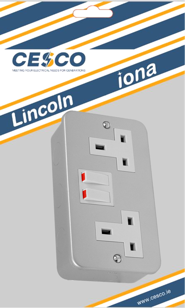Metalclad 2 Gang 13 Amp Switched Socket Pre Packed