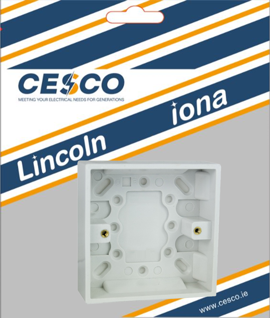 Lincoln Single 25mm Surface Socket Box Pre Packed