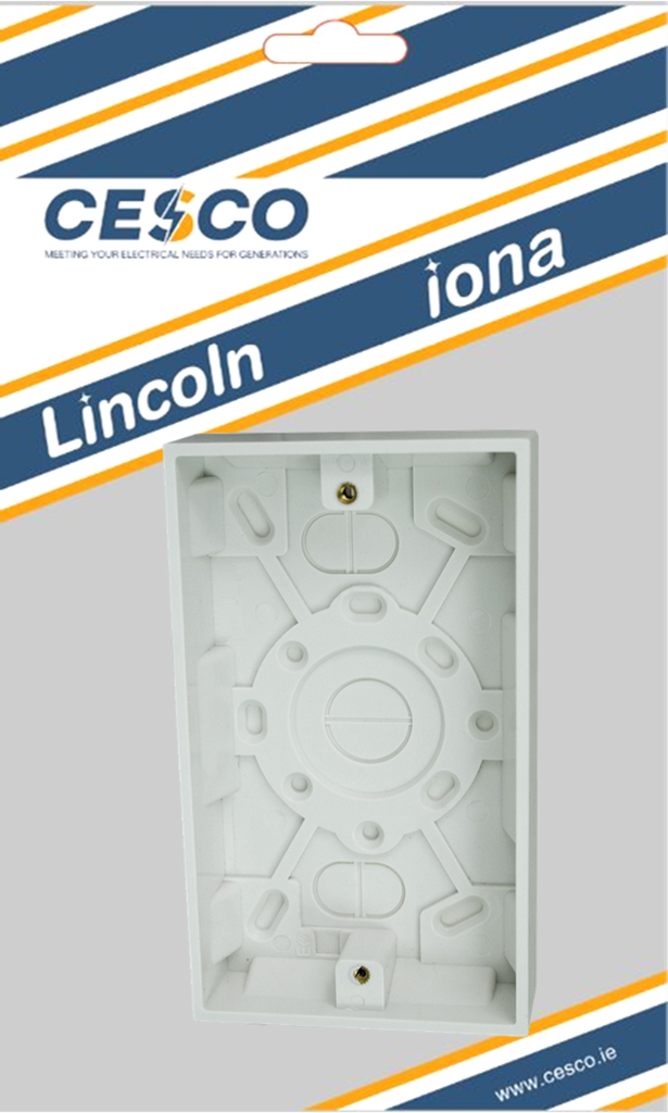 [PP/SSB2] Lincoln 2 Gang 25mm Surface Socket Box Pre Packed