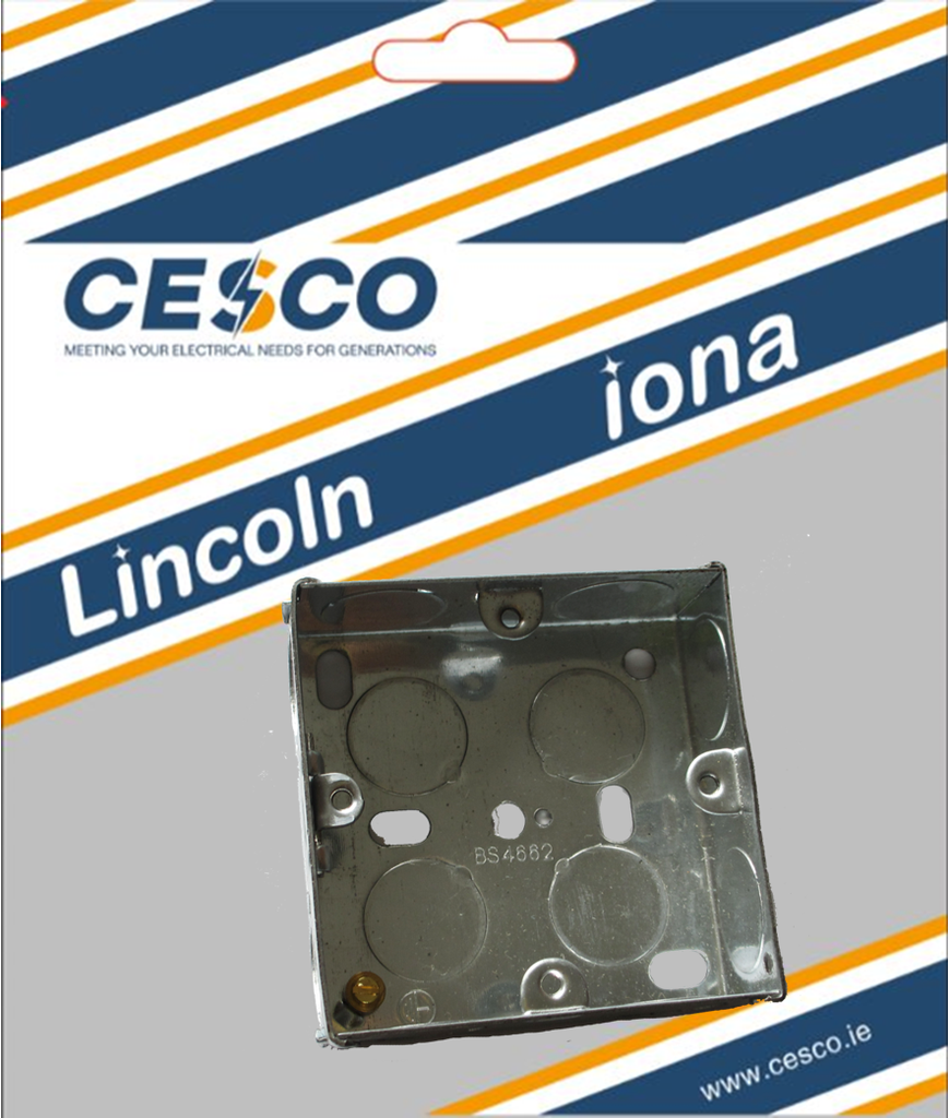 Cesco 25mm 1 Gang Flush Metal Box Pre Packed