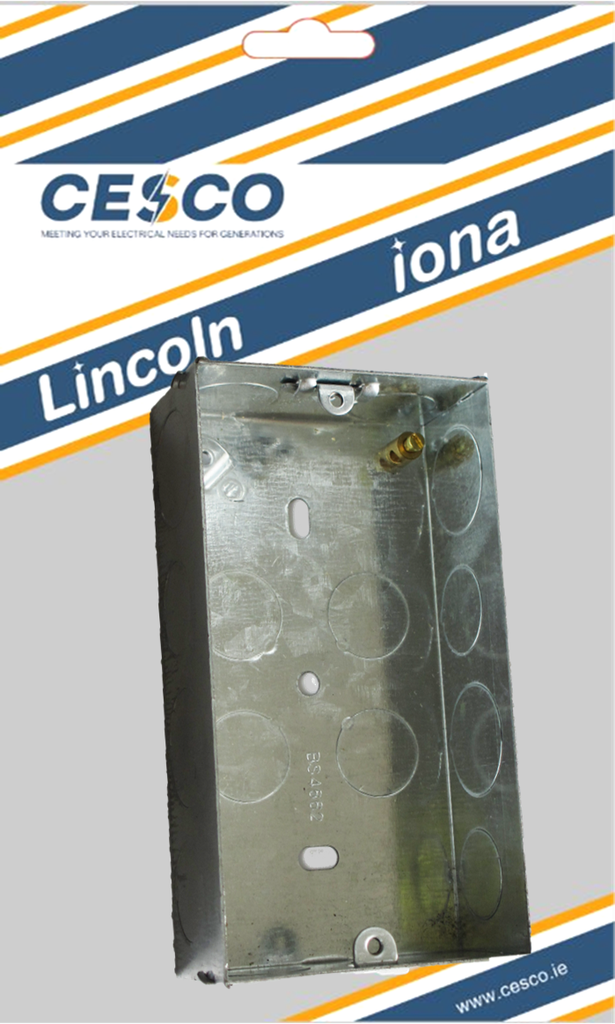 Cesco 25mm 2 Gang Flush Metal Box Pre Packed