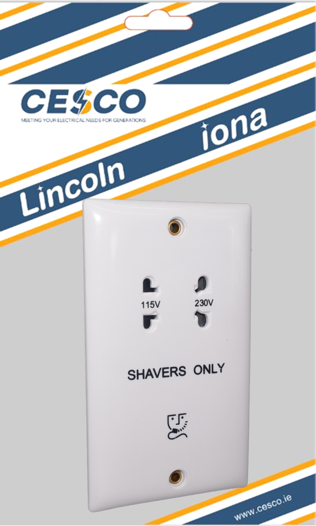 [PP/W-073] Lincoln Dual Voltage Shaver Socket Pre Packed