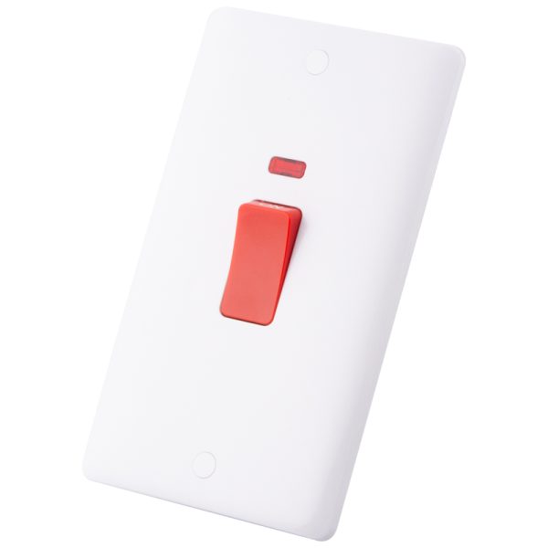 Iona 45 Amp D/P Cooker Switch 2 Gang with Neon