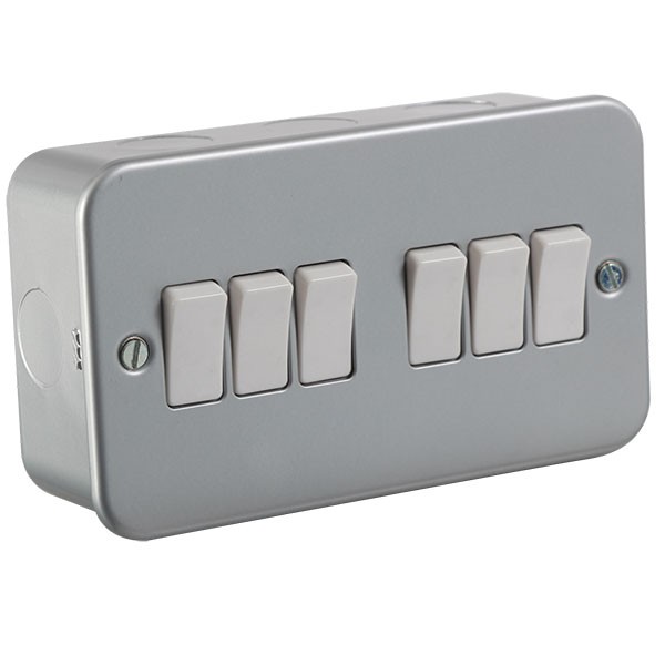 Metalclad 6 Gang 2 Way Switch