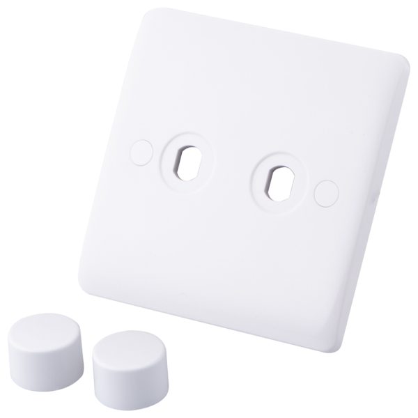 Iona 2 Gang Dimmer Plate + Knobs