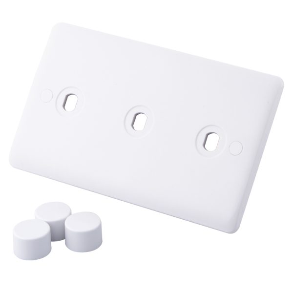 Iona 3 Gang Dimmer Plate + Knobs