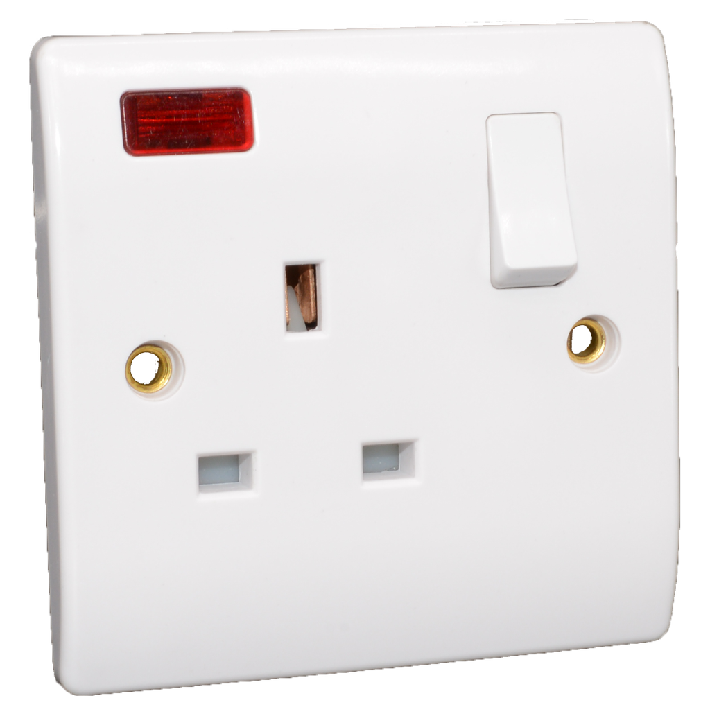 Iona 13 Amp 1 Gang Flush Socket Switched+Pilot Light