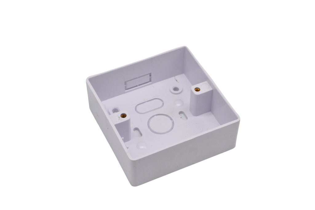 Iona 1 Gang 35mm Surface Box c/w Round & Trunking KO