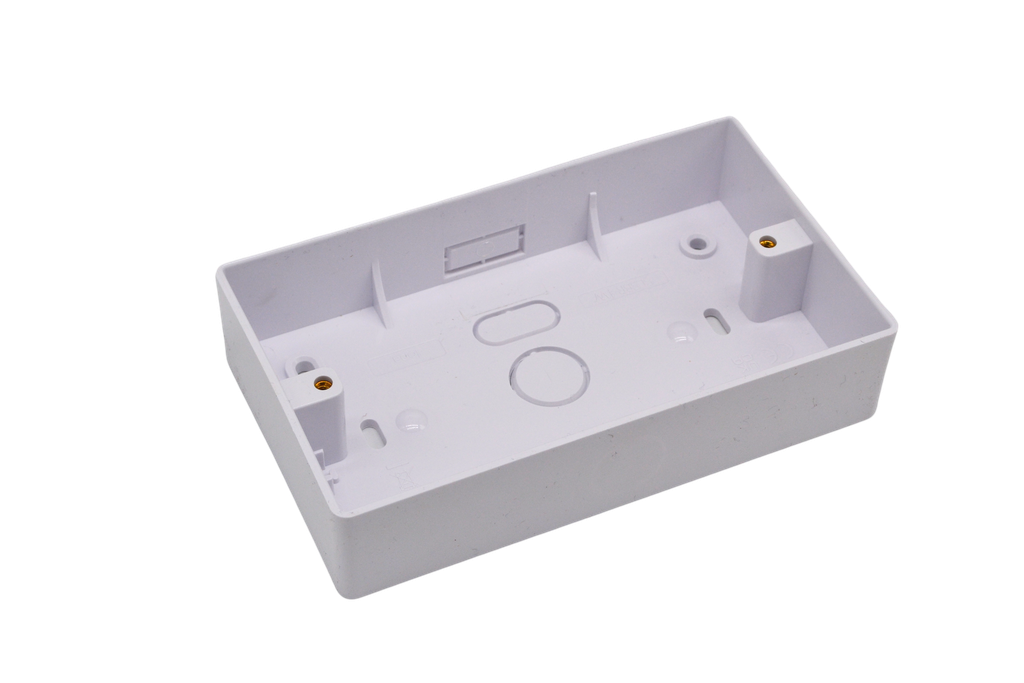 Iona 2 Gang 35mm Surface Box c/w Round & Trunking KO