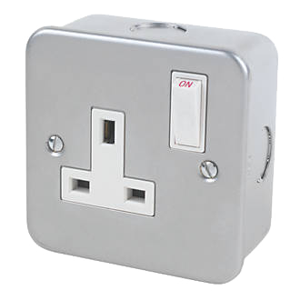 [SM113SS] Metalclad 13 Amp 1 Gang Switched Socket