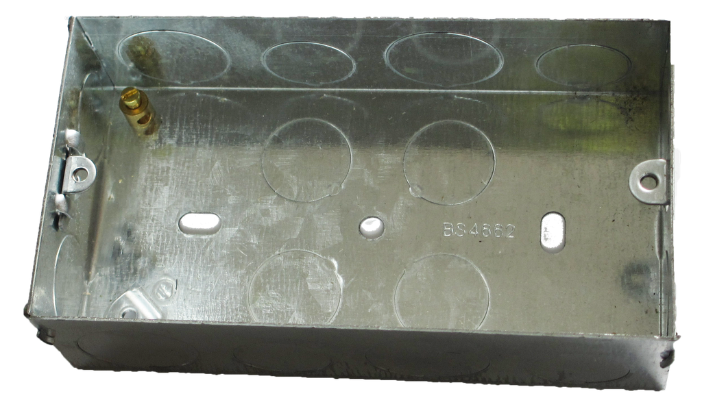 [TE25R] Cesco 35mm 2 Gang 0.9mm Flush Metal Box