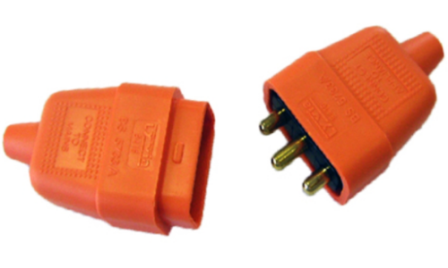 [C856O] Lincoln 3 Pin 10 amp Flex Connector - Orange Rubber