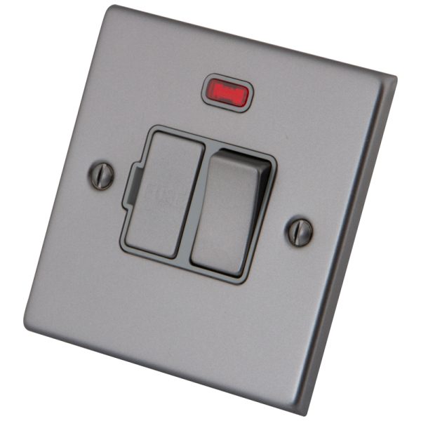 [MGM13SSUN] Gunmetal Grey 13A Switched Fused Spur Neon 6011-045